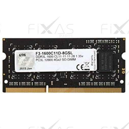 G.Skill 8 GB F3-1600C11D-8GSL DDR3 1600 Mhz SODIMM (Original / New)