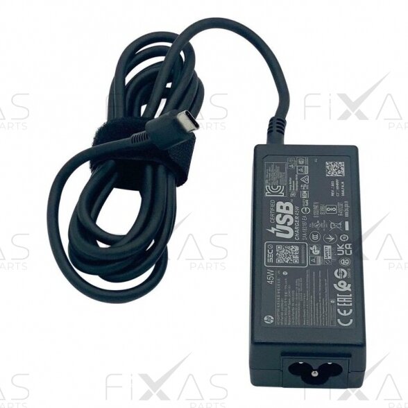 HP 45W Charger, AC adapter, USB-C (Original) 1