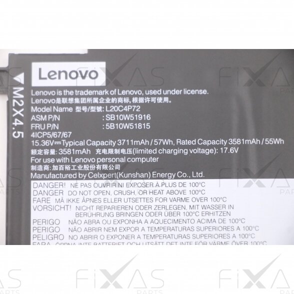 Lenovo ThinkPad T14s Gen 2 57Wh 3581mAh - 3711mAh 15.36V battery (Service Pack) 3