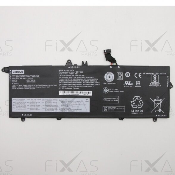 Lenovo ThinkPad T490s 57Wh 4922mAh 11.58V battery (Service Pack)