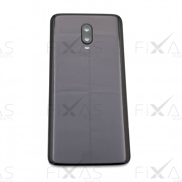 OnePlus 6T galinis dangtelis (Black Glossy) (Pulled / Grade C)