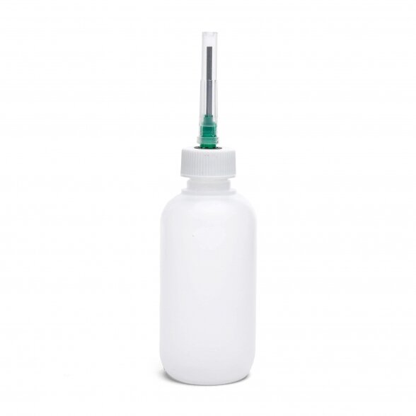 Plastic bottle with a needle